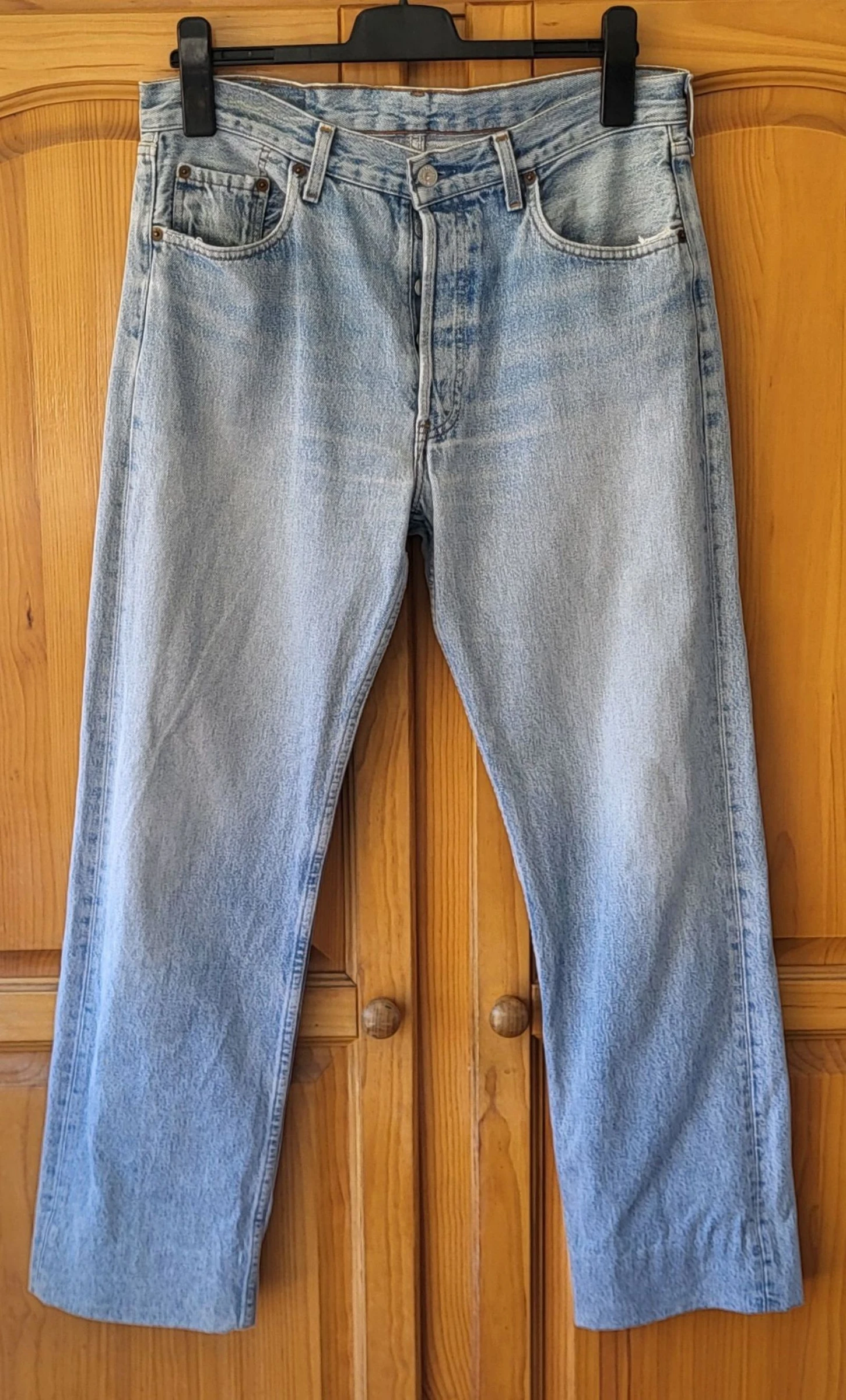 Jeans Levi's 501 TFr40/TUS30 - Azul Claro - Vintage anos 90 - Feito na França - 100% Algodão em OT – photo 4